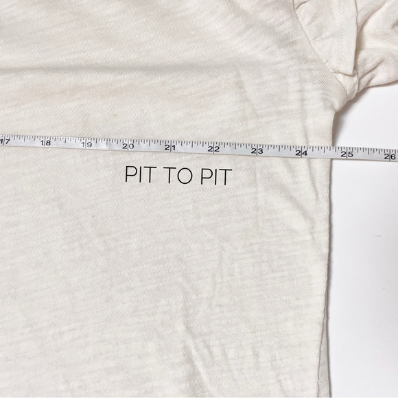 Anthropologie Pilcro Heritage Femme Tee XL ivory cream ruffle sleeve t-shirt top - Picture 12 of 15